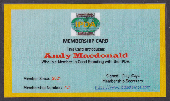 IPDA membership card